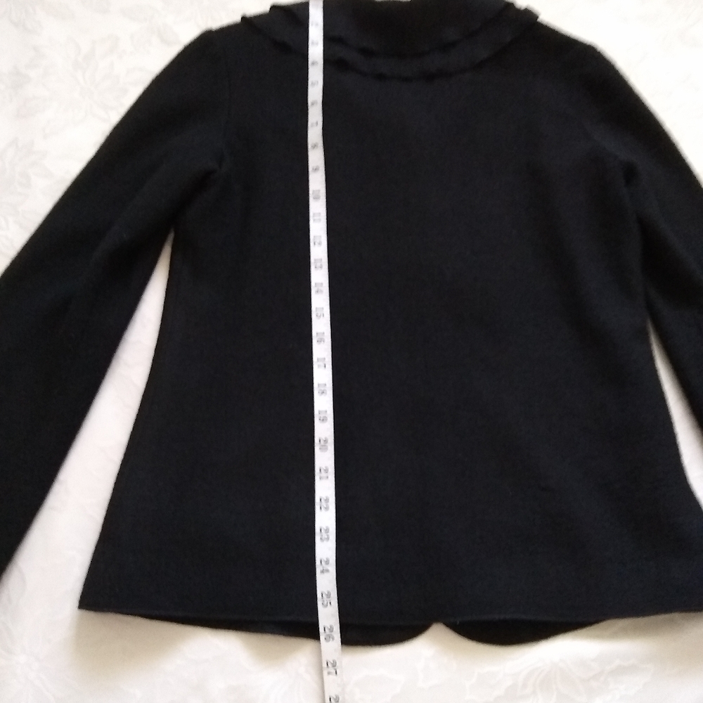 Pendleton Black Wool Ruffled Collar Lined Cardiga… - image 5